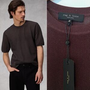 $228 Rag & Bone Payton Sweater Knit Cotton Tee